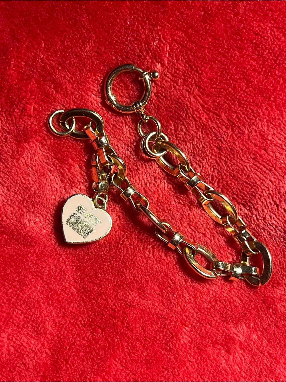 Juicy Couture Gold Chain Bracelet with Heart Charm - Gold